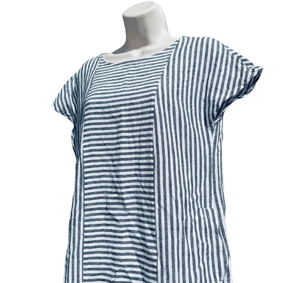 Mini Dress MADEWELL Stripe-Play Button-Back Tee Linen xsmall style g5305 - Picture 7 of 13